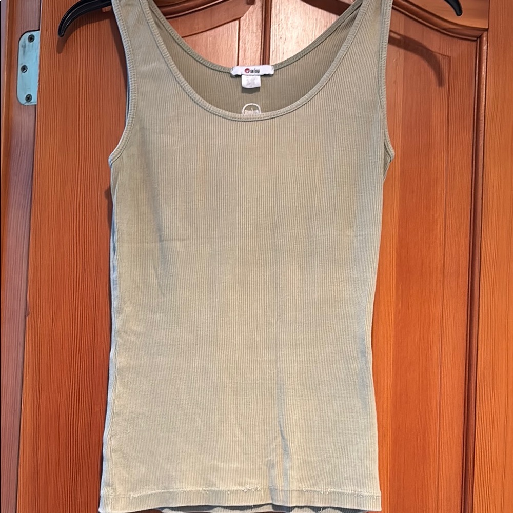 So low Olive Green Ribbed Tank Top  size small
